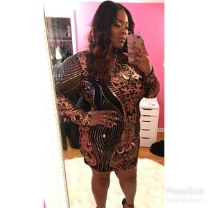 Black & Rose Sequin Dress